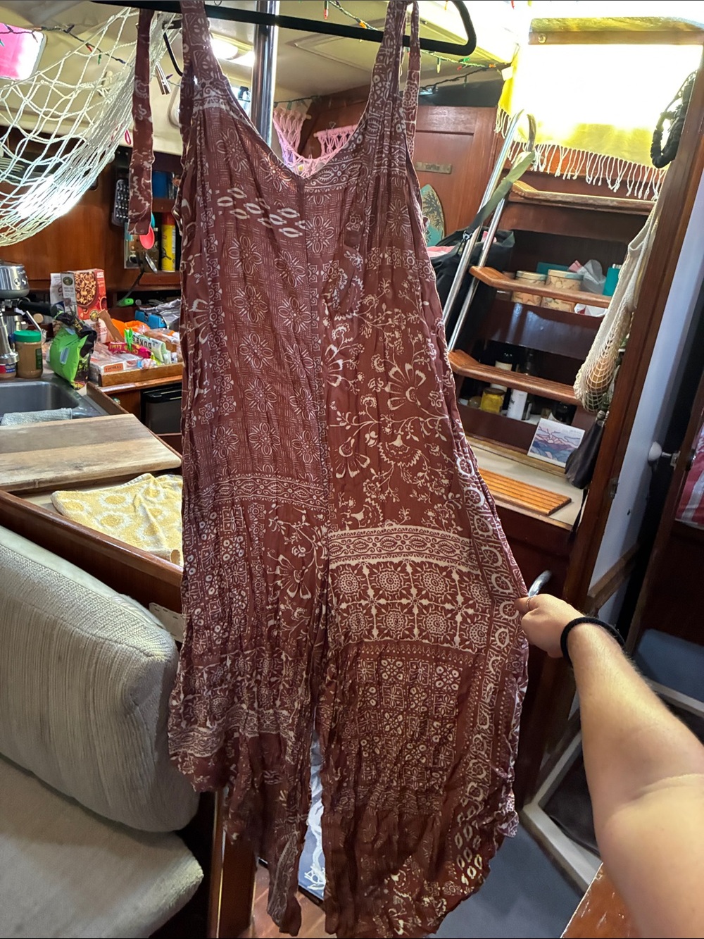 Boho Floral Print Mauve Romper Jumpsuit